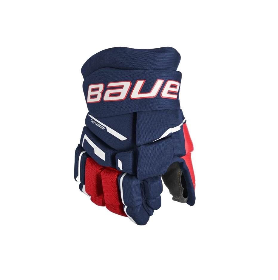 Bauer Hokejové rukavice Bauer Supreme M3 S23 JR, Junior, tmavě modrá-červená-bílá, 10"