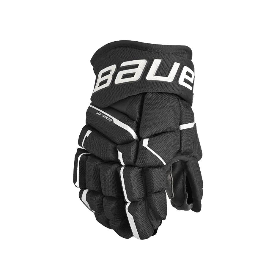 Bauer Hokejové rukavice Bauer Supreme Mach S23 JR, Junior, černá-bílá, 11"