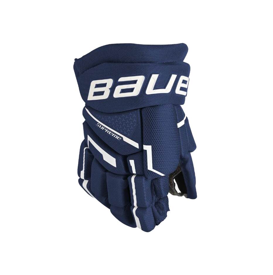 Bauer Hokejové rukavice Bauer Supreme Mach S23 YTH, Dětská, tmavě modrá, 8"