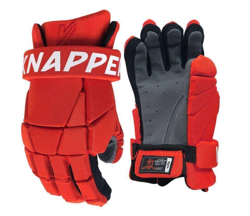 Knapper Hokejbalové rukavice Knapper AK3 YTH, Dětská, červená, 9"