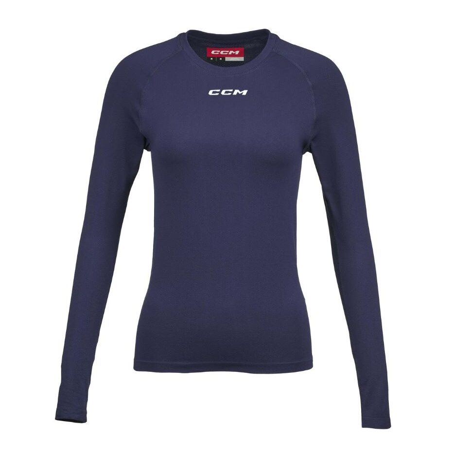 CCM Dámské triko CCM Women's Long Sleeve Training Tee SR, Senior, L, tmavě modrá