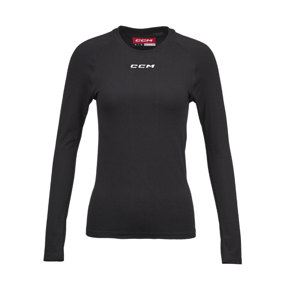 CCM Dámské triko CCM Women's Long Sleeve Training Tee SR, Senior, L, černá