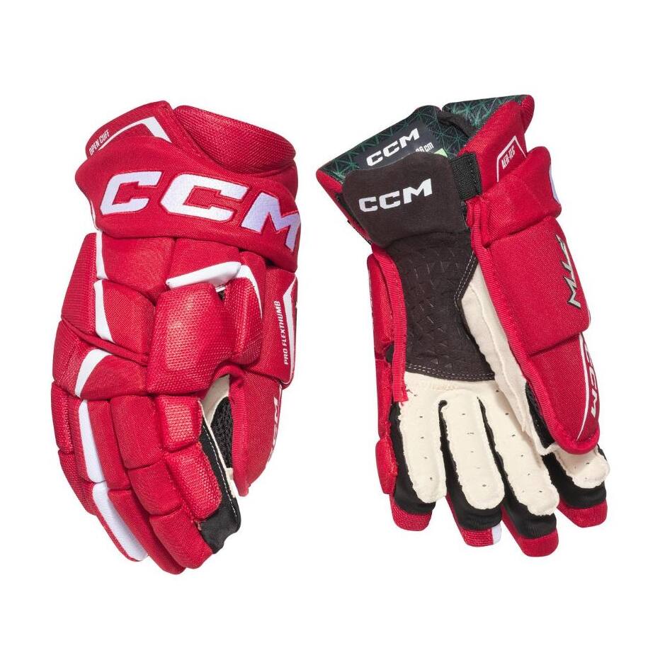 CCM Dámské hokejové rukavice CCM Jetspeed FTWomen SR, Senior, 14", červená-bílá