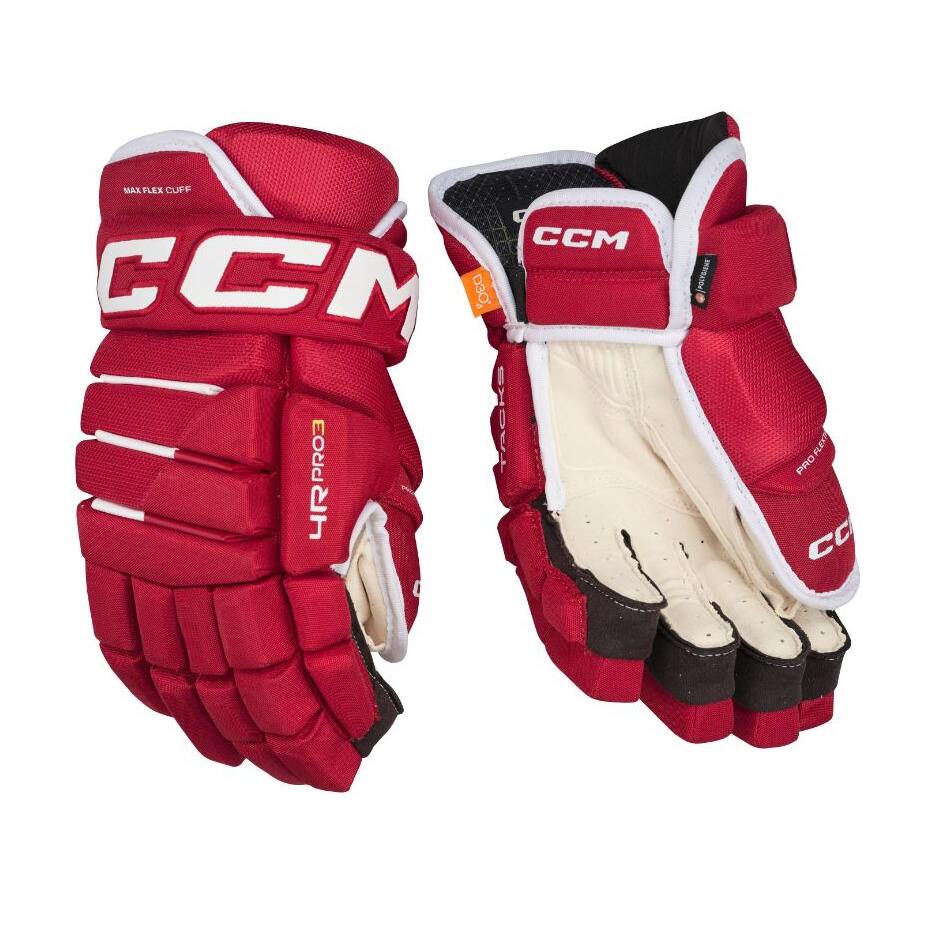CCM Hokejové rukavice CCM Tacks 4R Pro3 SR, Senior, 14", červená-bílá