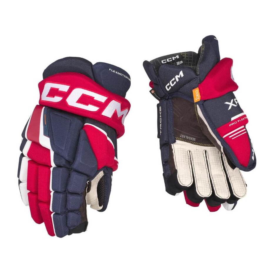 CCM Hokejové rukavice CCM Tacks XF JR, Junior, 12", tmavě modrá-červená-bílá