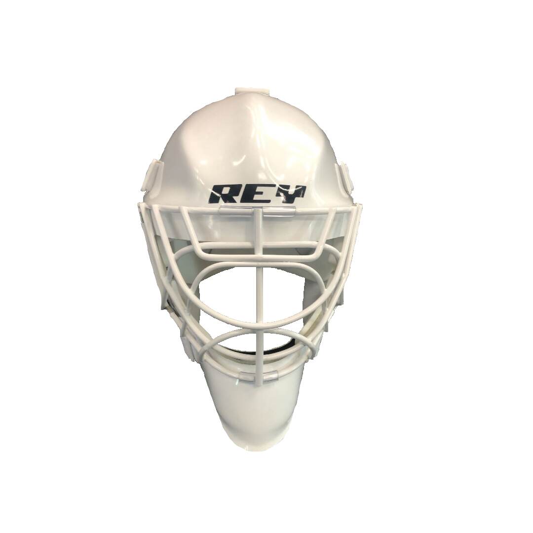 Rey Brankářská maska Rey Čeman Fiber Glass CE, bílá, Senior, M, 55-59cm