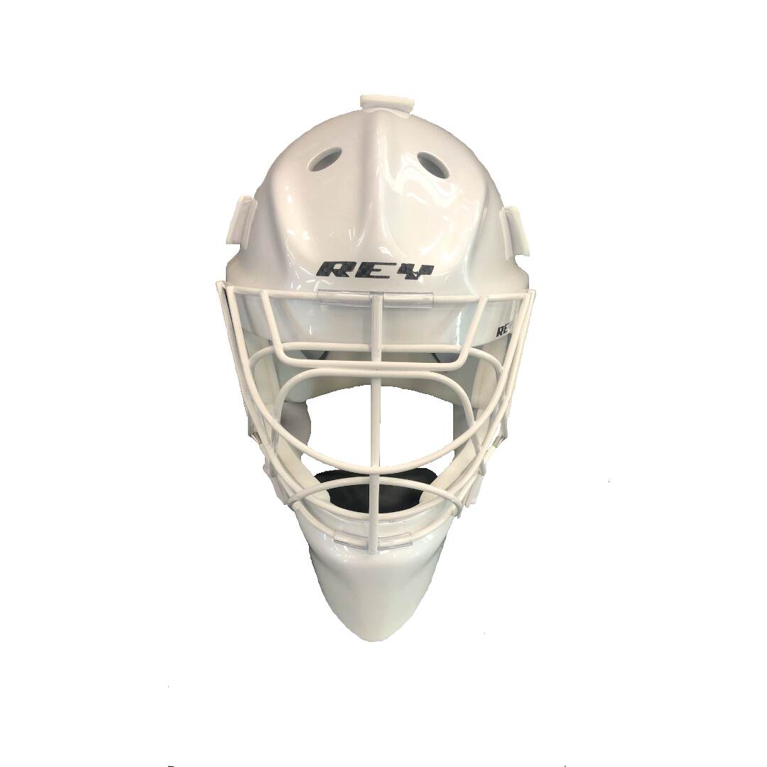 Rey Brankářská maska Rey Swiss Carbon, bílá, Dětská, S, 53-55cm