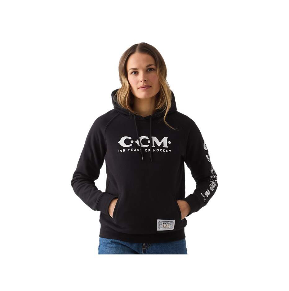 CCM Dámská mikina CCM 125 Years Pullover Hoodie SR, Senior, S, černá