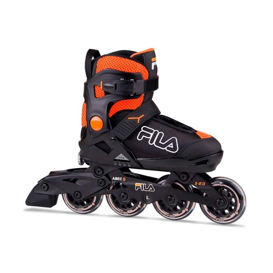 Fila Dětské kolečkové brusle Fila X 2.0 Black/Orange, M, 33-36, 4x, 74