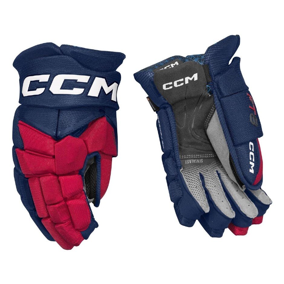 CCM Hokejové rukavice CCM Jetspeed FT8 SR, tmavě modrá-červená-bílá, Senior, 13"