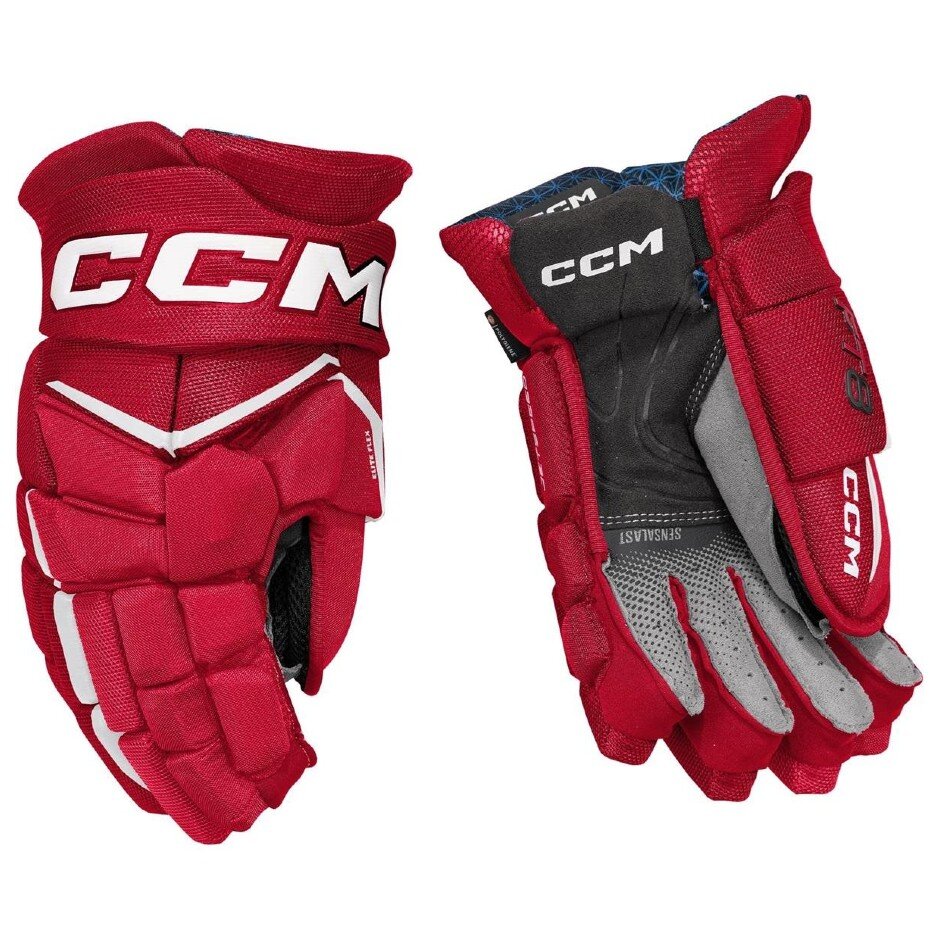 CCM Hokejové rukavice CCM Jetspeed FT8 SR, červená-bílá, Senior, 15"