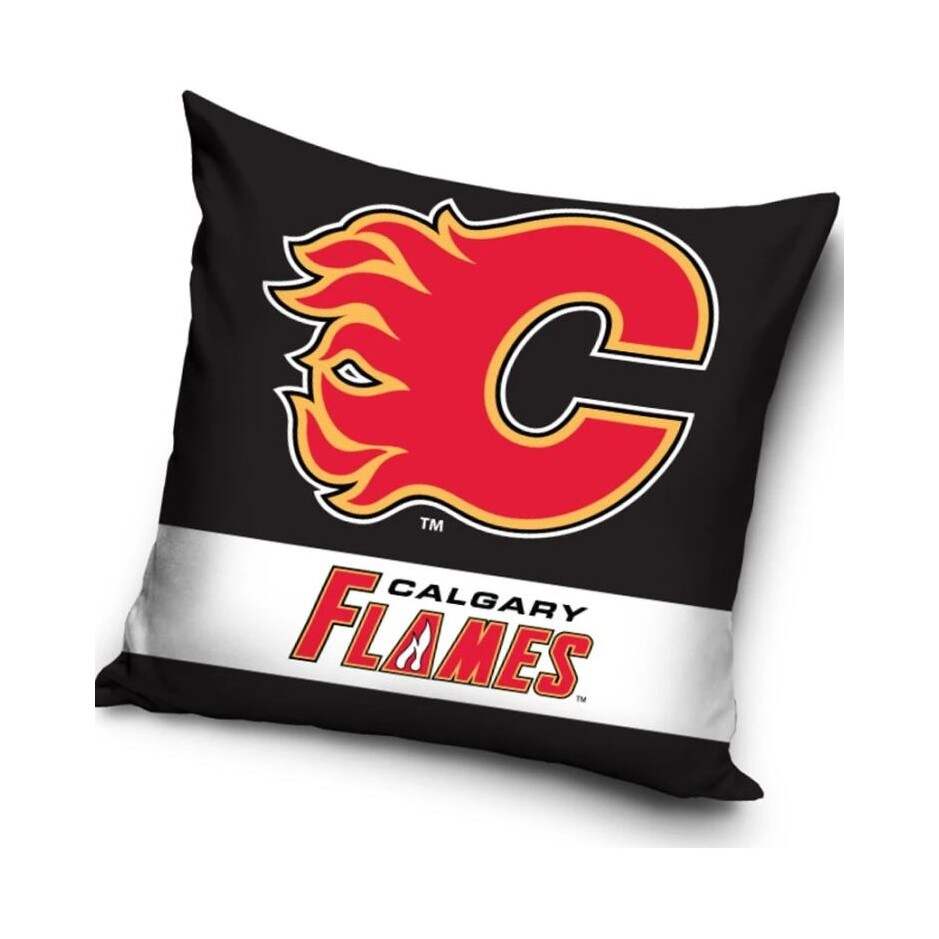 TipTrade Velurový Polštář NHL 40x40cm, Calgary Flames