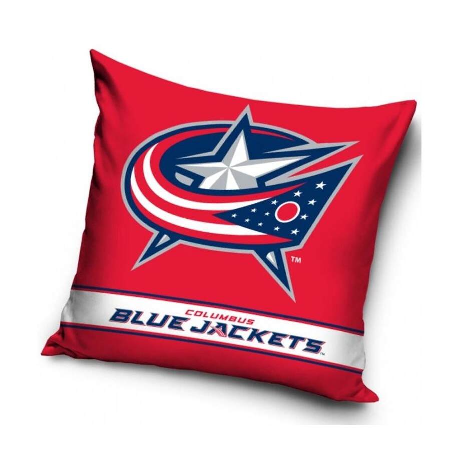 TipTrade Velurový Polštář NHL 40x40cm, Columbus Blue Jackets