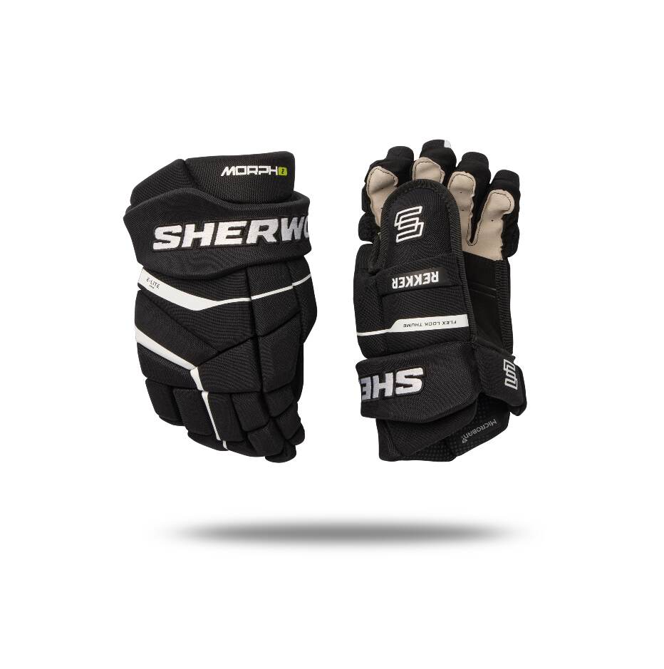 Sherwood Hokejové rukavice Sherwood Rekker Morph 2 JR, Junior, 12", černá-bílá
