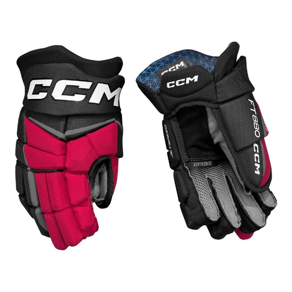 CCM Hokejové rukavice CCM Jetspeed FT880 JR, černá-červená-bílá, Junior, 12"