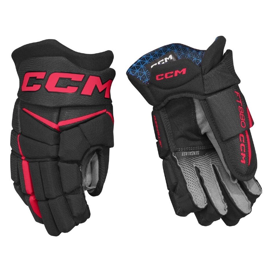 CCM Hokejové rukavice CCM Jetspeed FT880 SR, černá-červená, Senior, 14"