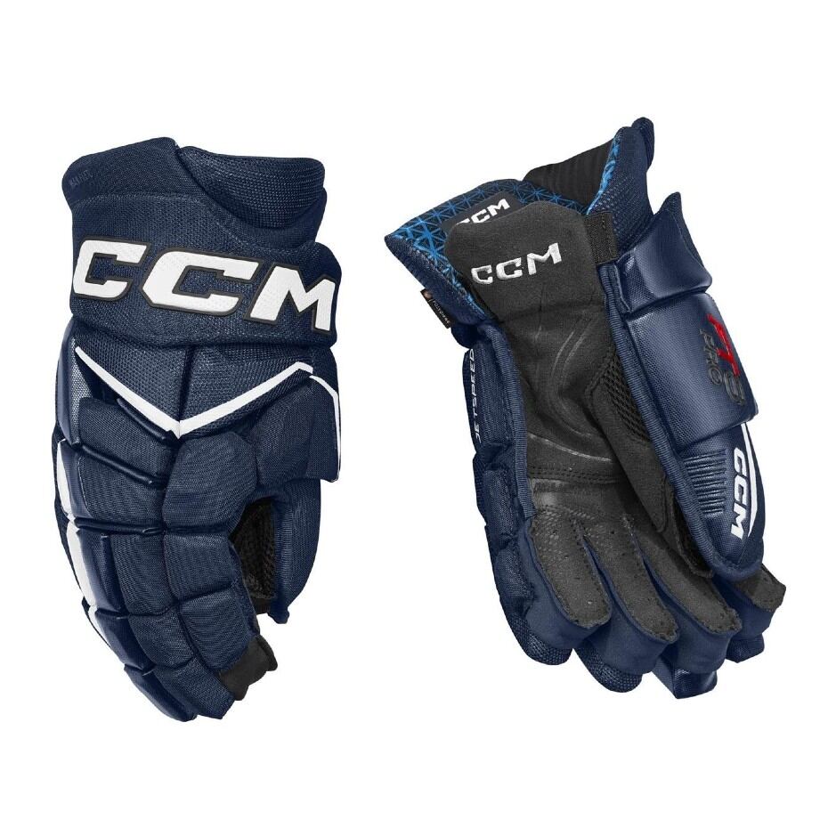 CCM Hokejové rukavice CCM Jetspeed FT8 Pro SR, tmavě modrá-bílá, Senior, 13"