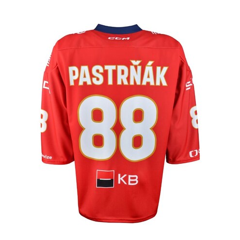 Reprezentačný dres CCM s reklamou červený Pastrňák