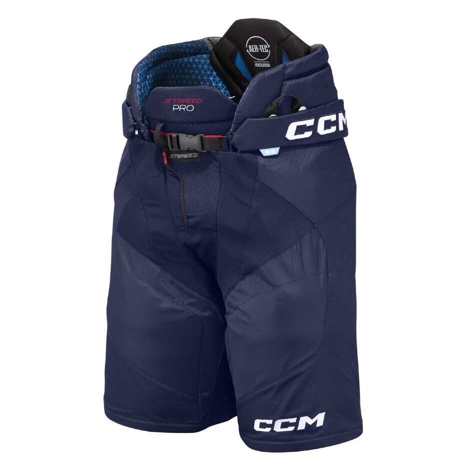 CCM Hokejové kalhoty CCM Jetspeed Pro Velcro SR, tmavě modrá, Senior, M