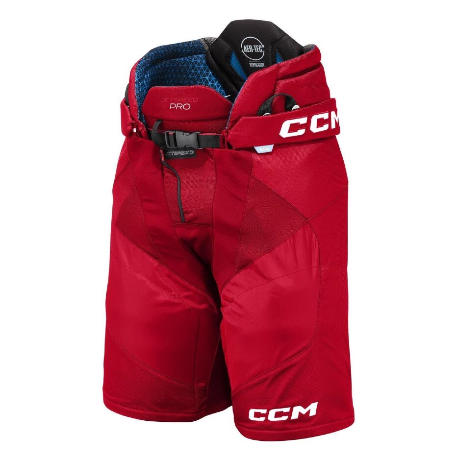 CCM Hokejové kalhoty CCM Jetspeed Pro Velcro SR, červená, Senior, L