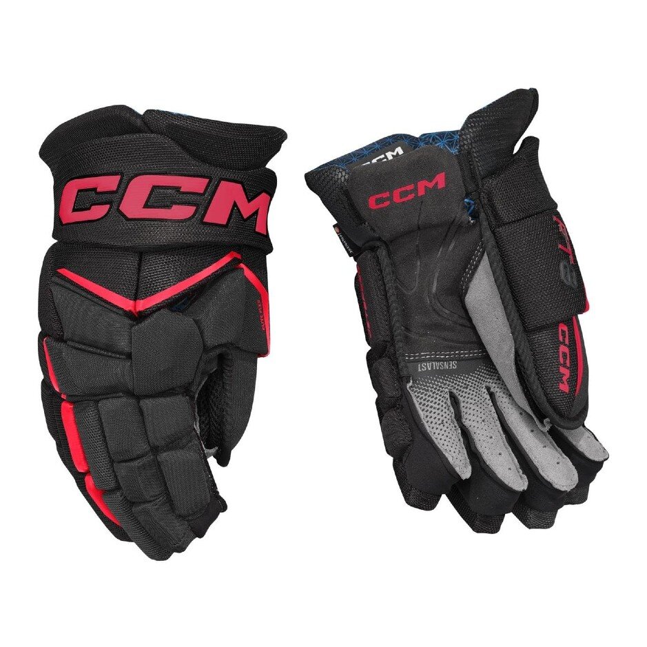 CCM Hokejové rukavice CCM Jetspeed FT8 JR, černá-červená, Junior, 10"