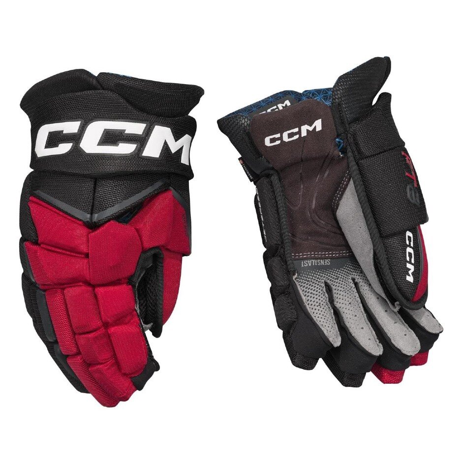 CCM Hokejové rukavice CCM Jetspeed FT8 JR, černá-červená-bílá, Junior, 10"