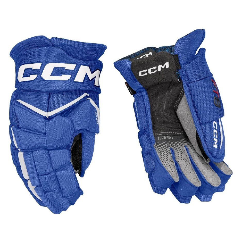 CCM Hokejové rukavice CCM Jetspeed FT8 JR, modrá-bílá, Junior, 11"