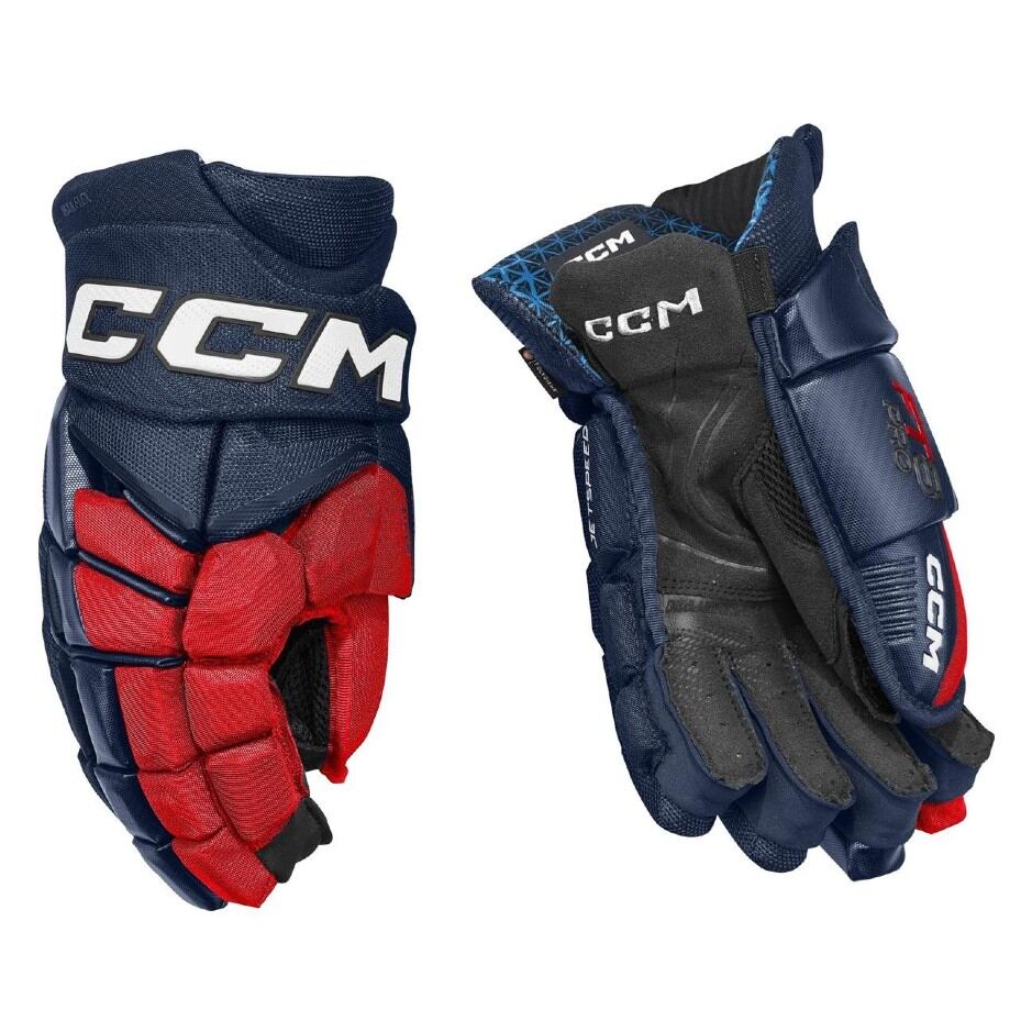 CCM Hokejové rukavice CCM Jetspeed FT8 Pro JR, tmavě modrá-červená-bílá, Junior, 12"