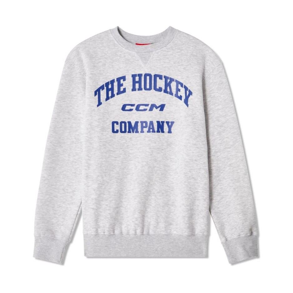 CCM Mikina CCM Athleisure Fleece Crewneck YTH, šedá, Dětská, L