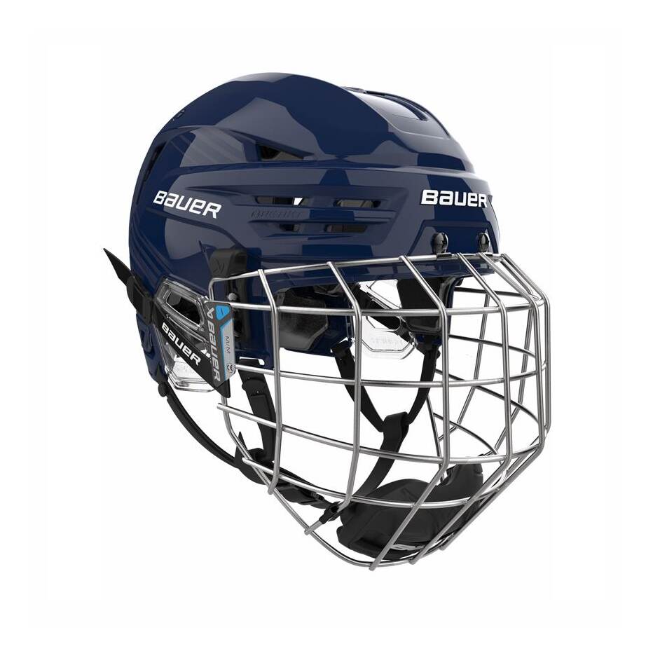 Bauer Hokejová helma Bauer Re-Akt 90 S25 Combo SR, tmavě modrá, Senior, 58-63cm, L