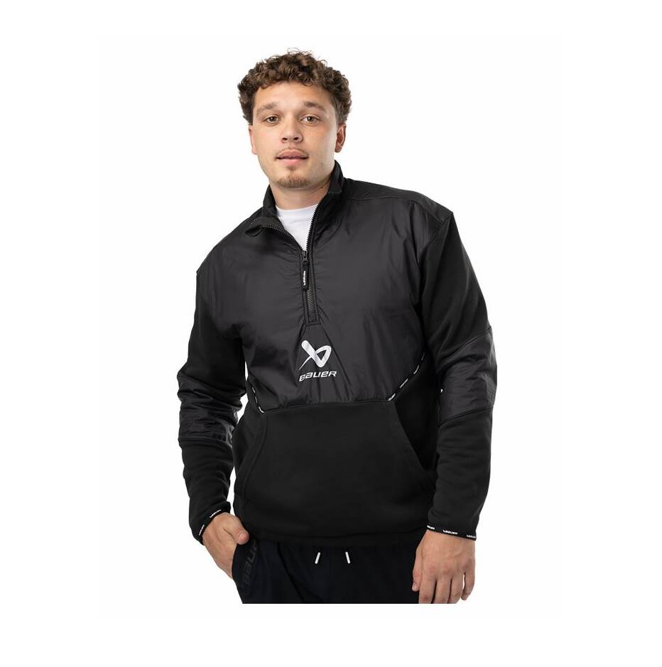 Bauer Mikina Bauer Team 1/2 Zip Pullover SR, černá, Senior, XXL