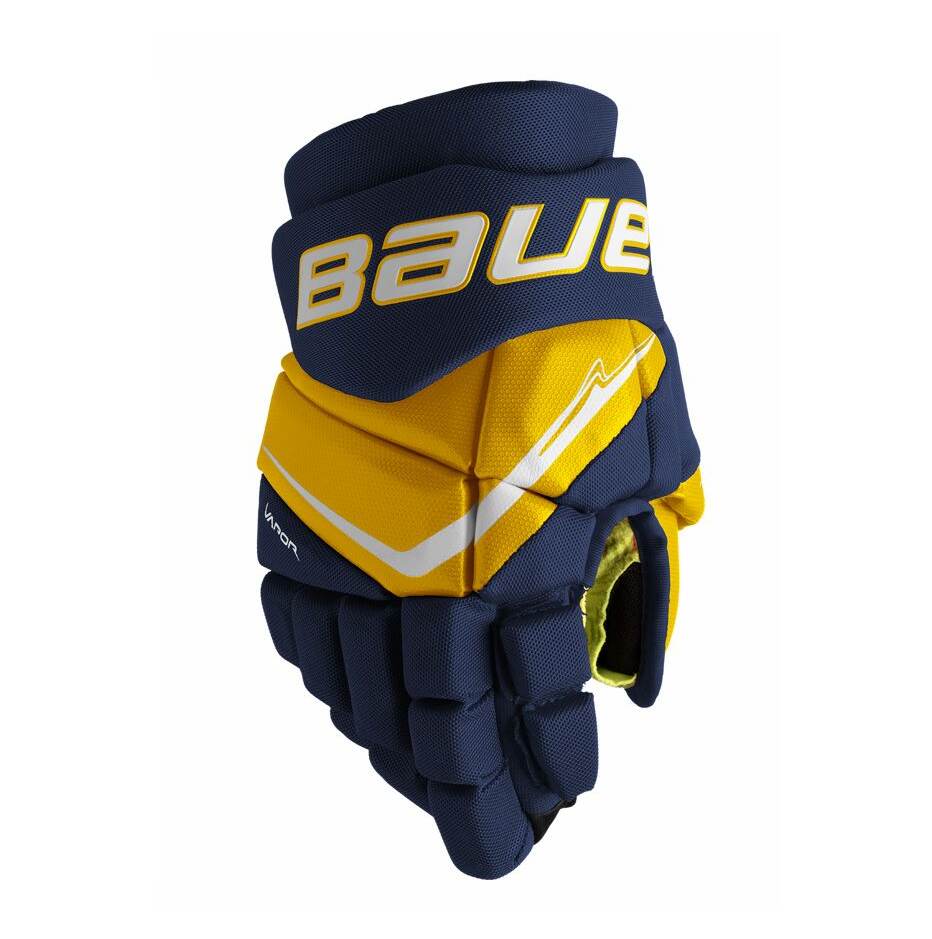 Bauer Hokejové rukavice Bauer Vapor Fly40 S25 JR, tmavě modrá-žlutá, Junior, 10"