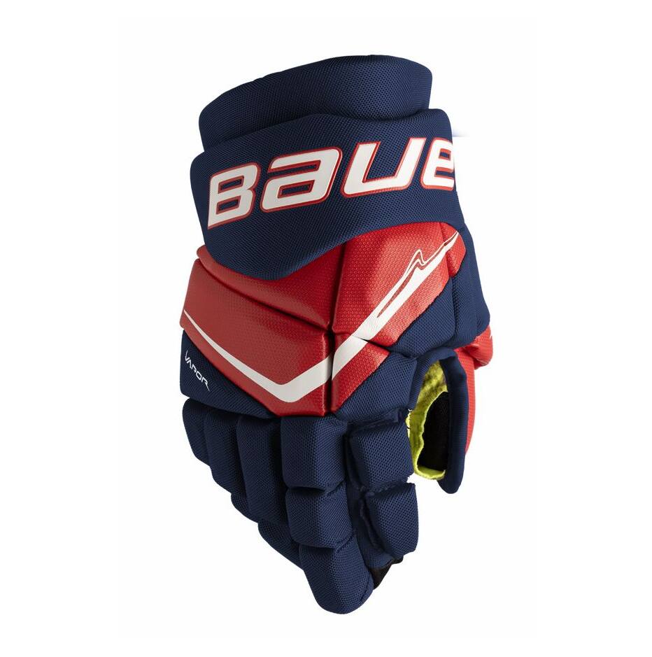Bauer Hokejové rukavice Bauer Vapor Fly40 S25 JR, tmavě modrá-červená-bílá, Junior, 10"