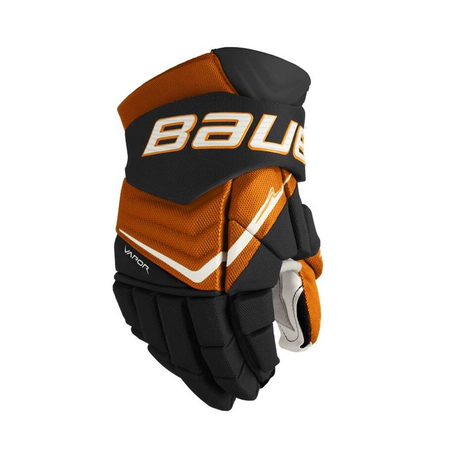 Bauer Hokejové rukavice Bauer Vapor FlyLite S25 INT, černá-oranžová, Intermediate, 12"