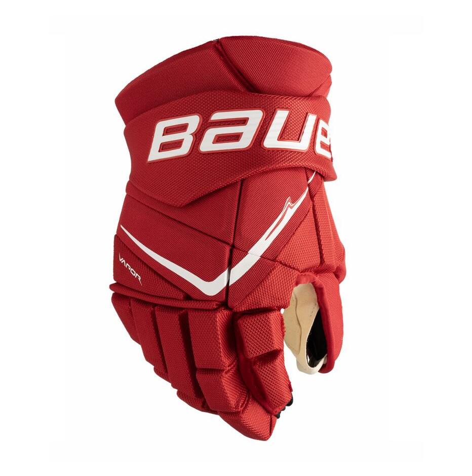 Bauer Hokejové rukavice Bauer Vapor FlyPro S25 INT, červená, Intermediate, 12"