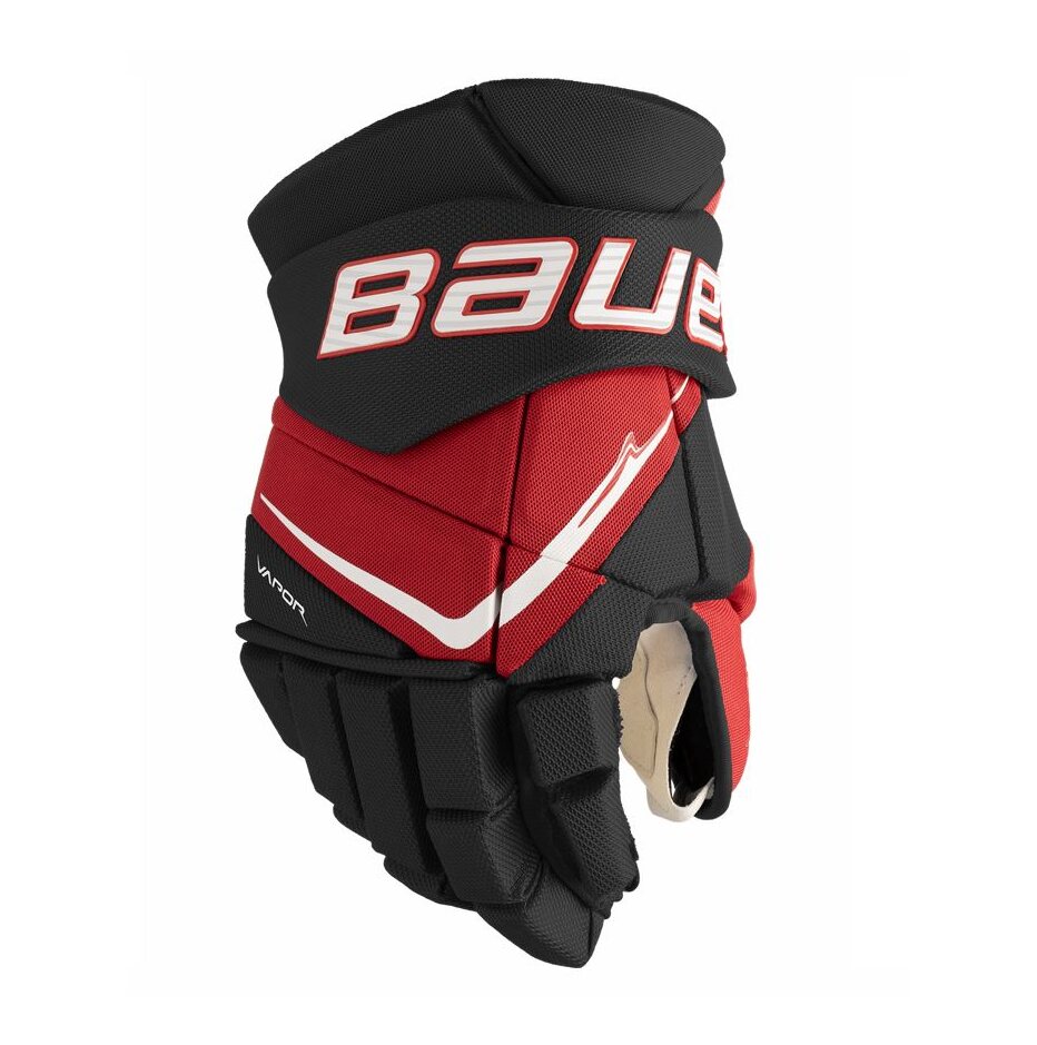 Bauer Hokejové rukavice Bauer Vapor FlyPro S25 SR, černá-červená, Senior, 14"