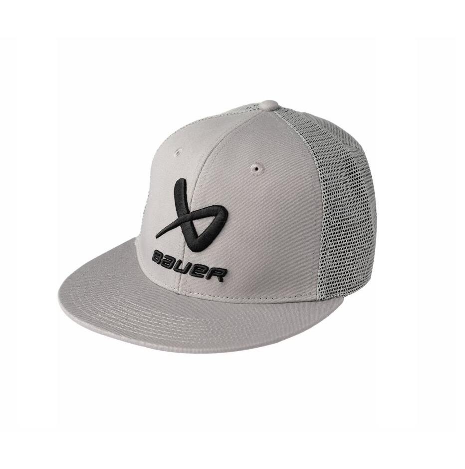 Bauer Kšiltovka Bauer Core Flat Brim Snapback SR, šedá, Senior