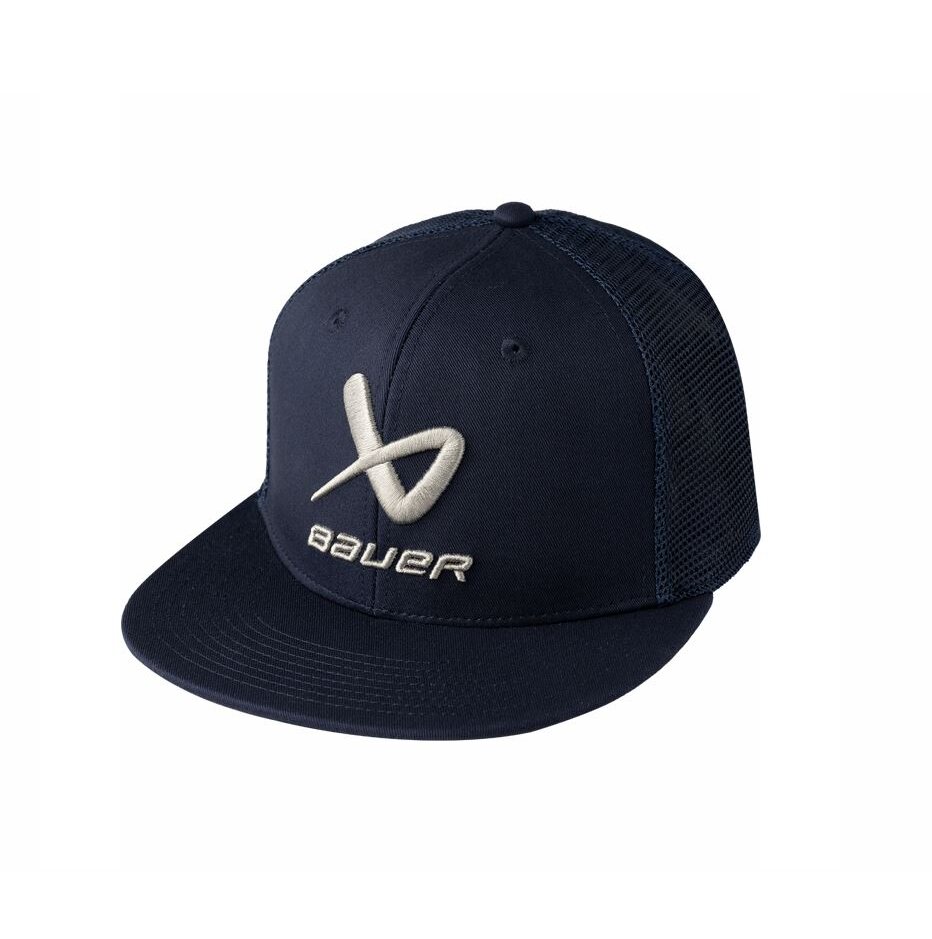Bauer Kšiltovka Bauer Core Flat Brim Snapback SR, tmavě modrá, Senior