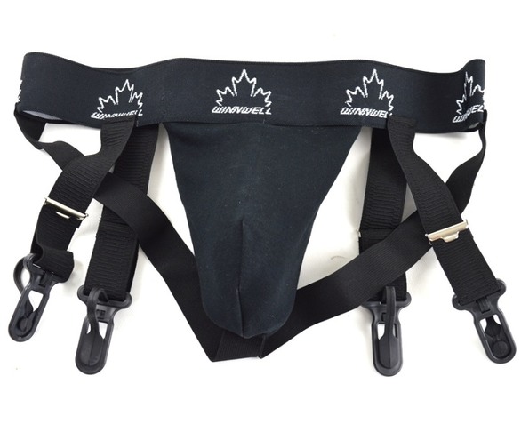 Hockey jockstrap with suspenders Winnwell Black YTH