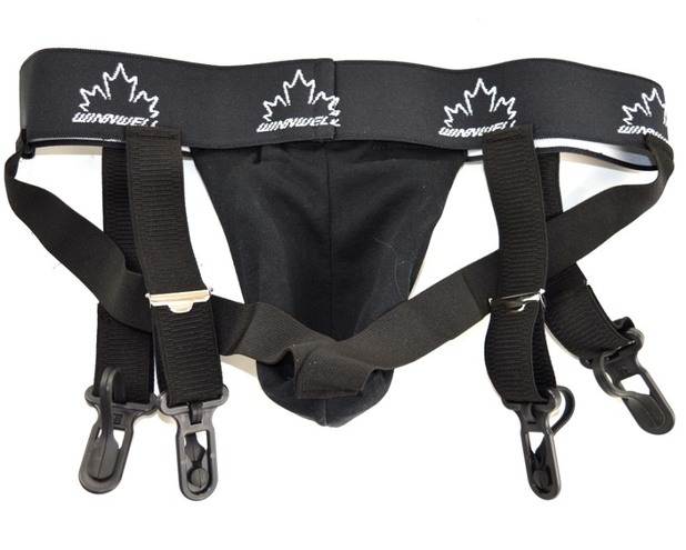 Hockey jockstrap with suspenders Winnwell Black YTH