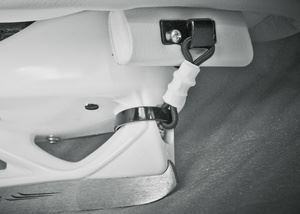 Set Toe Hook to hook goalie pads to skates