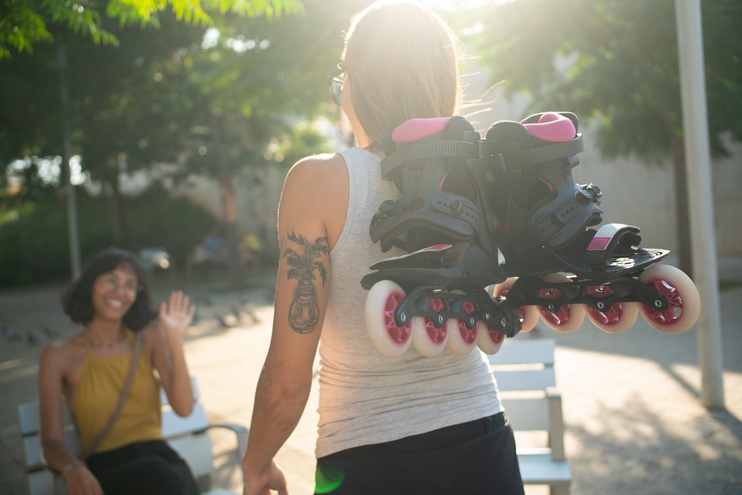 Kolieskové korčule Powerslide Doop Purple Dusk 90 Trinity