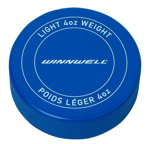 Hockey puck Winnwell blue JR - ligt with logo