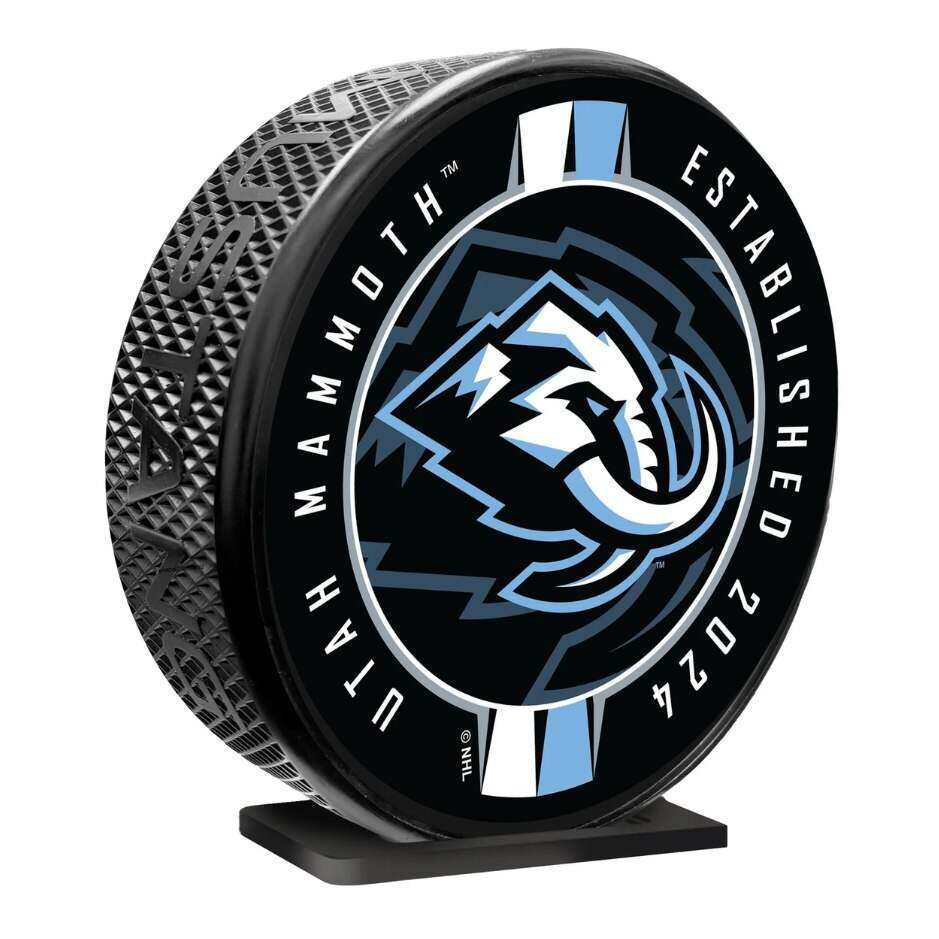 Fanouškovský puk Mustang NHL Mega puck Ribbon Design – Utah Mammoth